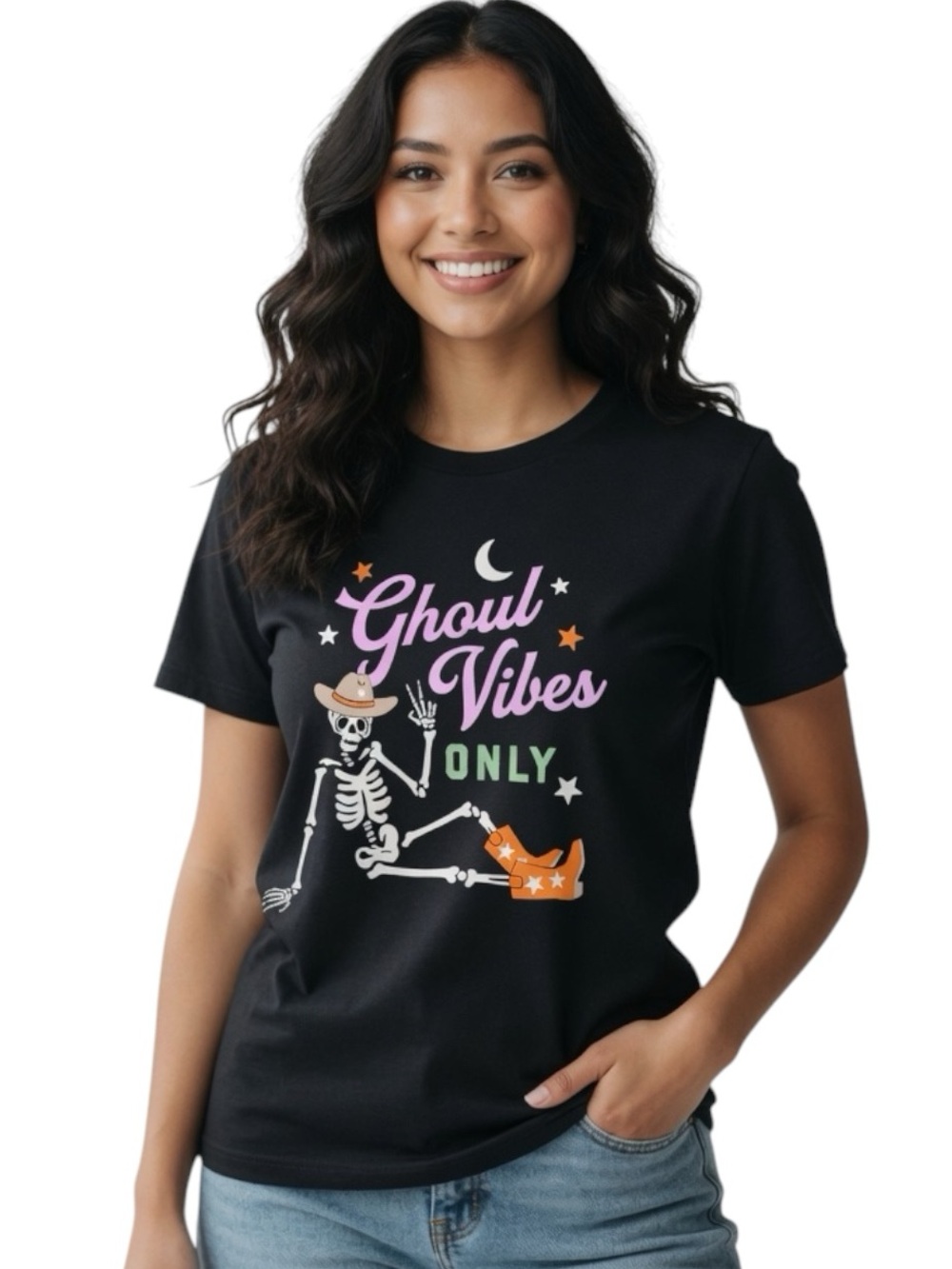 Ghoul Vibes Only Halloween Graphic T-Shirt